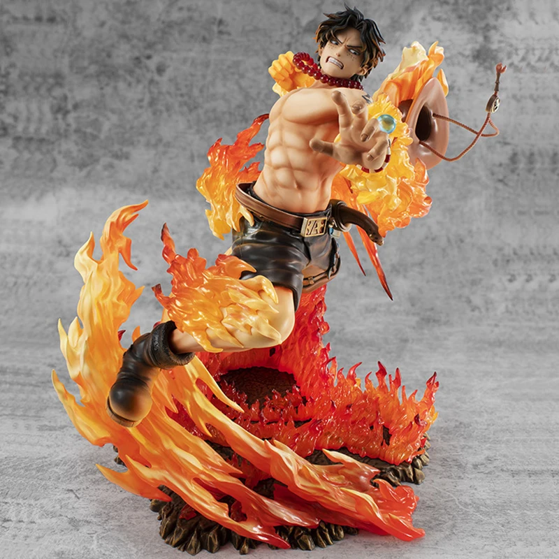 Figura de acción del Anime japonés de 23cm, colección POP 15 ° aniversario de PVC, Portgas D Ace, juguetes de modelos de muñecas para niños, regalos