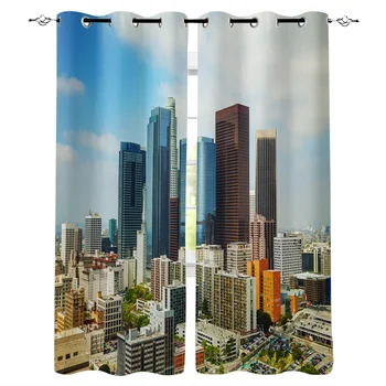 

Modern Modern City Building Window Curtain Bedroom Kitchen Living Room Decoration Items Window Curtains for Living Room