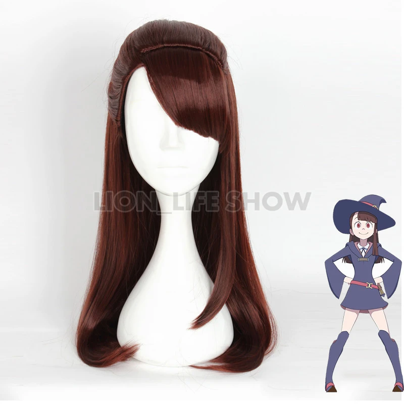 Little Witch Academia Kagari Atsuko Akko Brown Red Straight Ponytail Cosplay Wig Free Cap Anime Costumes Aliexpress