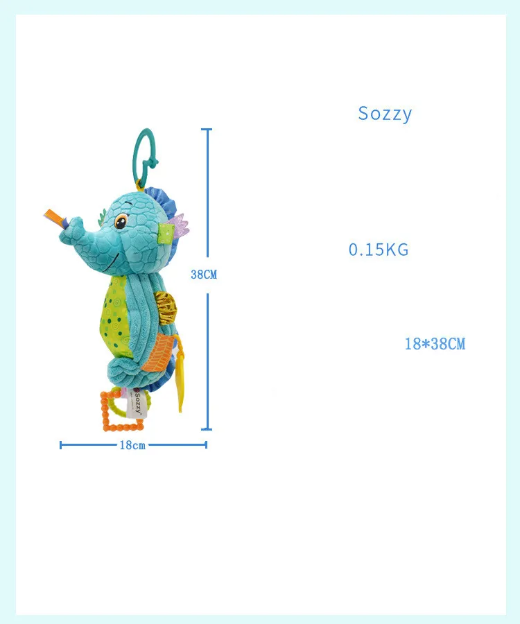 Sozzy Baby новорожденный мягкая игрушка красочный морской конек Кровать Висячие кольца колокольчик Ранние развивающие игрушки