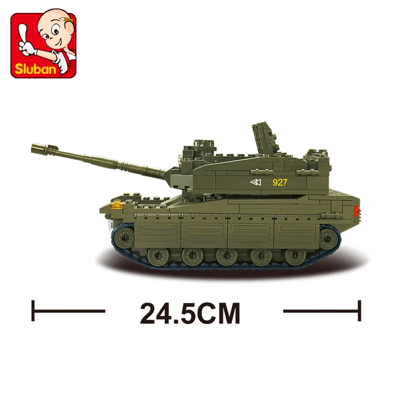 SLUBAN 0305 Военный танк макава Строительные блоки Кирпич совместимый Technic Playmobil игрушки для детей