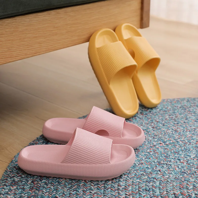 US $9.67 Fashion Slippers Women Thick Platform Women Indoor Bathroom Slipper Soft Eva AntiSlip Home Floor Slides Ladies Summer Shoes Men