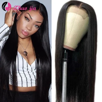 

ZHUO JIA Brazilian Straight Human Hair Wig 180 Density Lace Front Wig Pre Plucked Lace Human Hair Wigs 30inch Lace Front Wig