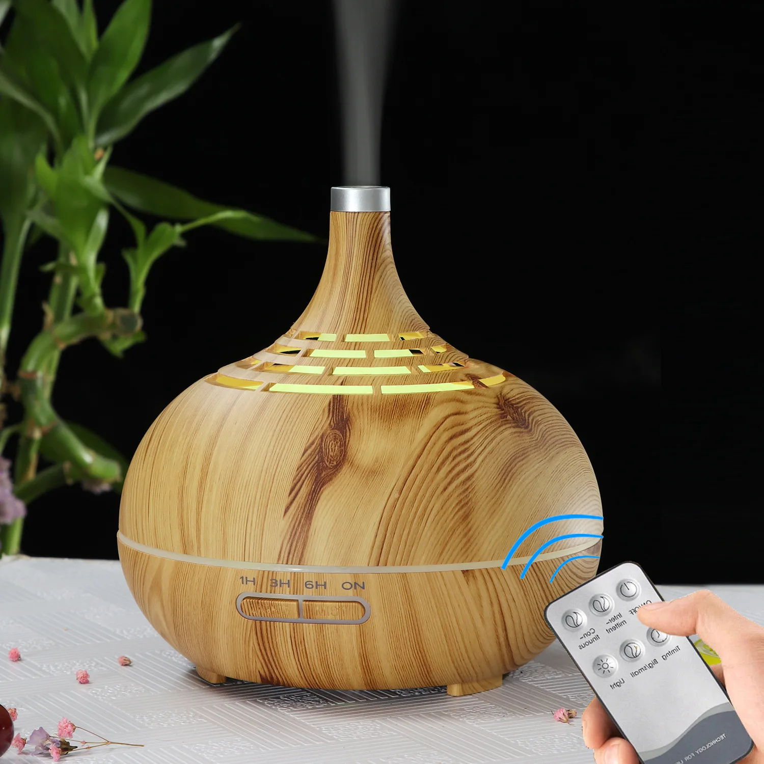 

Household Mute Aroma Diffuser Air Humidifier Hollow out Colorful Translucent Ultrasonic Atomizer Air Humidifier