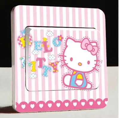 1 шт. последняя идея Красного котенка hello Kitty переключатель наклейки s домашний сладкий домашний настенный стикер переключатель - Цвет: Белый