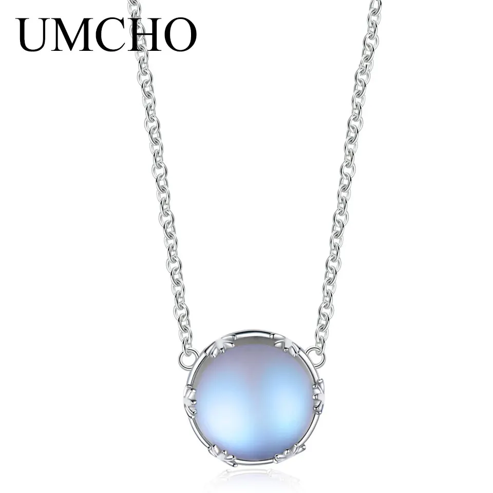 NUJ073Z-1 UMCHO Aurora Borealis ожерелье кулон 925 пробы серебро элегантные ювелирные изделия для женщин день рождения романтический подарок для подруги - Цвет камня: NUJ073Z-1