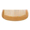 Mini Portable Hair Health Care Natural Peach Wood Comb Close Teeth Bamboo Crescent Shape Head Massage 2