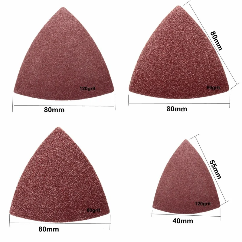40 шт треугольное шлифование бумаги + 2x шлифовальный комплект для дисков Набор для Fein Bosch абразивной