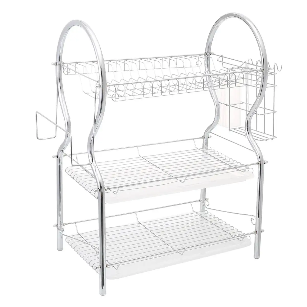 3 Layer Stainless Steel Cutlery Stand Shelf Cutlery Dish Rack Kitchen Dish Storage Rack Drain Storage Rack Knife Holder New