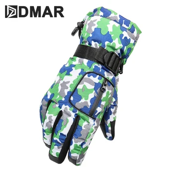 

DMAR Camouflage Ski Gloves Men Waterproof Gloves Snowboard Heated Motorcycle Climbing Riding Gloves Warm Snow Gloves Kids
