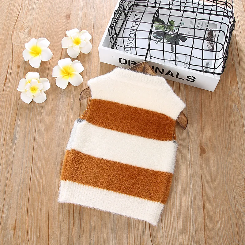 Winter Children's Sweater Vests Knitted Kids Boys Clothes Girl Vest Fashion Imitation Velvet Baby Pullover Children Clothing