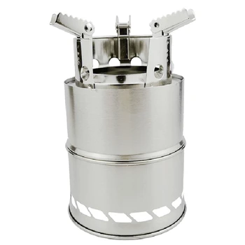 

Camping Stove Portable Stainless Steel Wood Stove Camping Equipment For Outdoor Hiking Camping Traveling Picnic Bbq Stove