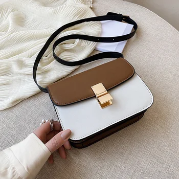 

panelled PU leather simple women's Shoulder Messenger Bag bags for women 2020 sac main femme crossbody bags for women luxury bag