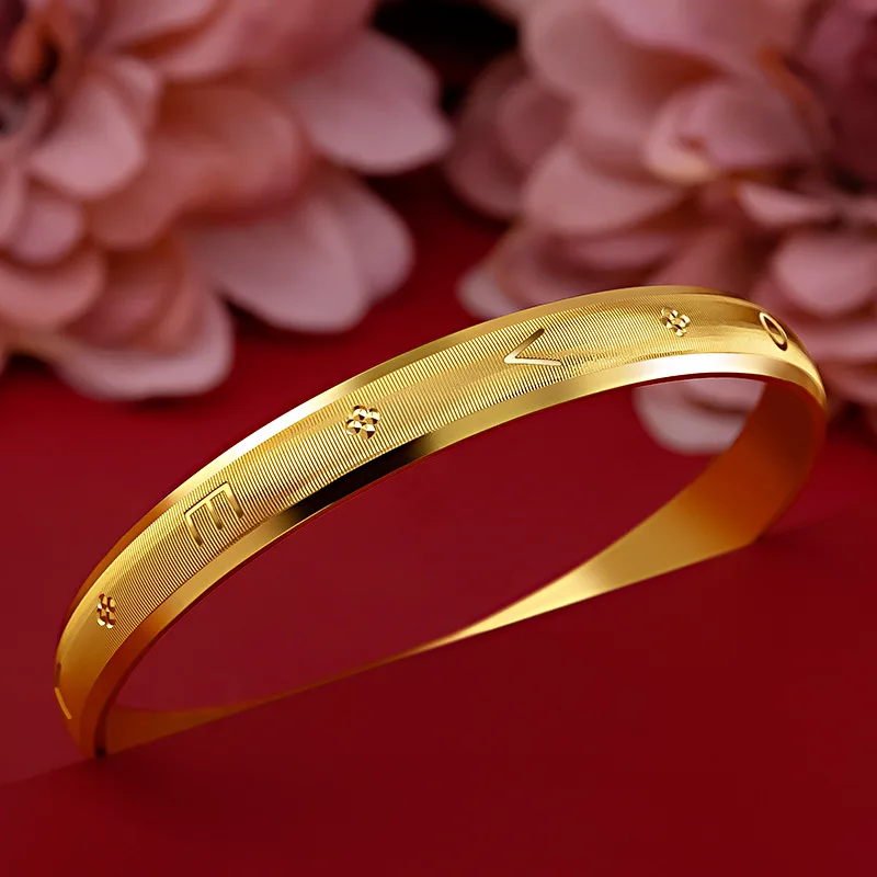  14 K  Bangles      Ű ʽÿ Pulseira Feminina Bizuteria Wedding 14 K Gold Trendy Bangles