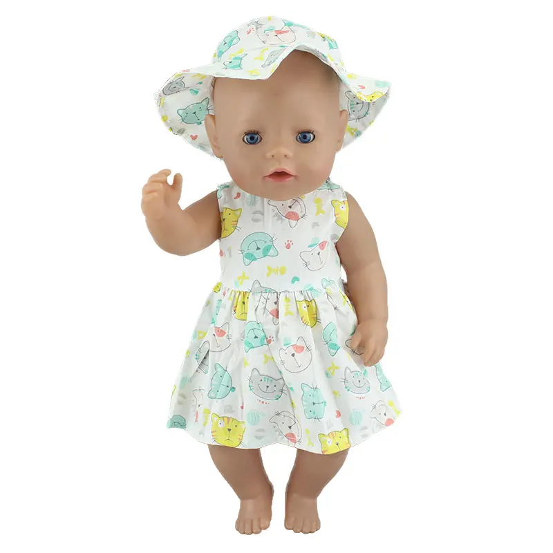 Модное новое платье для 43 см Zapf Baby Doll 17 дюймов для новорожденных куклы Одежда и аксессуары