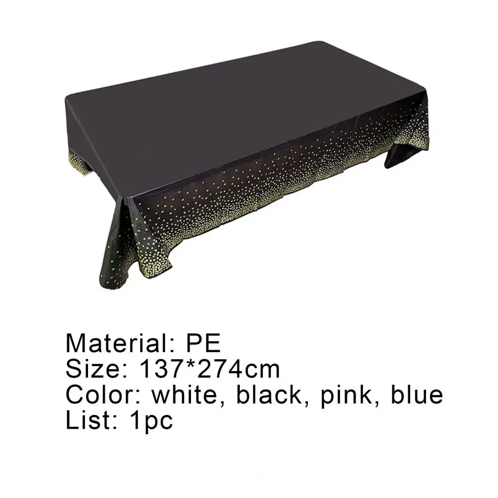 137&times;274CM Tablecloth Foldable Disposable PE Rectangle Rose Gold Dot Table Cover for Restaurant Birthday Festival Party Supply