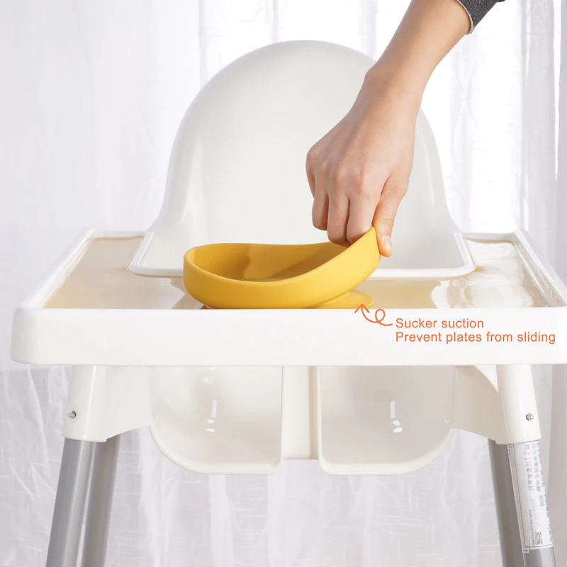 100%Food Grade Silicone Baby Feeding Plate Suction Tableware Spoon Waterproof Suction Bowl Kids Non-slip Children's Products 4