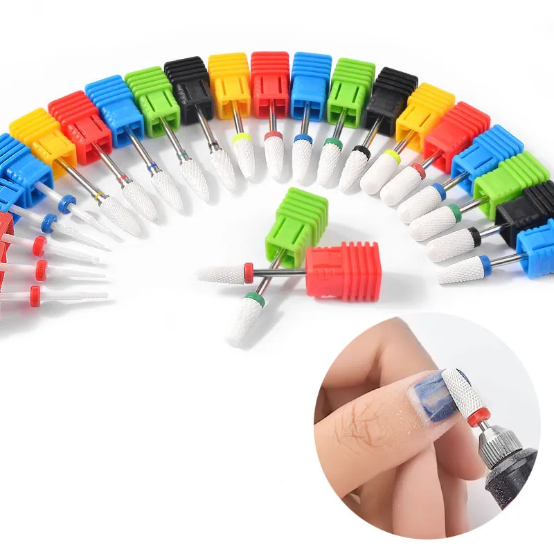 1pcs Ceramics Drill Bit Multicolor Drill Ceramic Nails Accessories 2021 Punte Fresa Unghie Heads