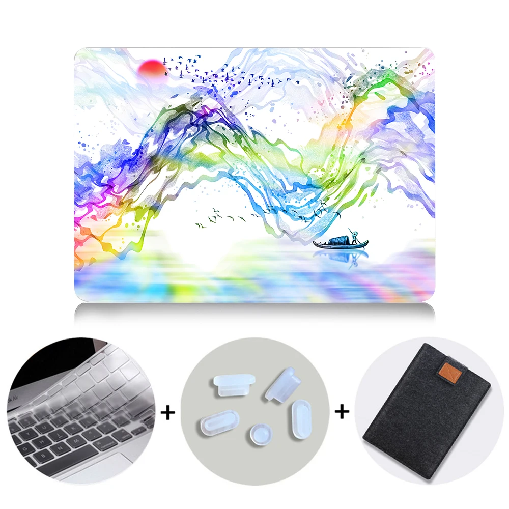 Жесткий чехол MTT с рисунком чернил для Macbook Air 11 13,3 Pro 13 15 retina, чехол для ноутбука Apple mac, чехол для книги, сумка для ноутбука 12 дюймов - Цвет: MB01