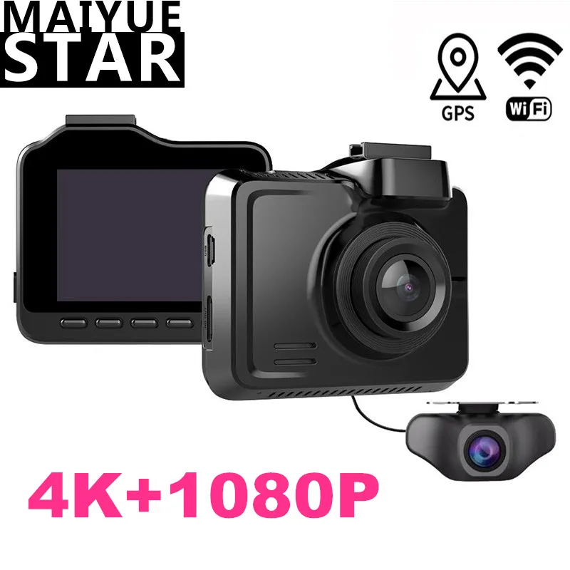 Maiyue star Full HD 1080P Автомобильный видеорегистратор True 4K 3840*2160 p 30fps камера встроенный wifi gps камера заднего вида Многофункциональный рекордер