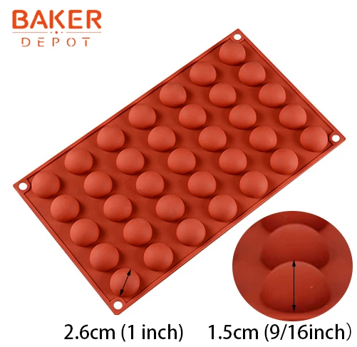 BAKER DEPOT мини-купольная силиконовая форма для конфет, шоколада, 35 полости, бисквит, клейкая форма, лоток для льда, украшение торта, инструмент - Цвет: CDY-432