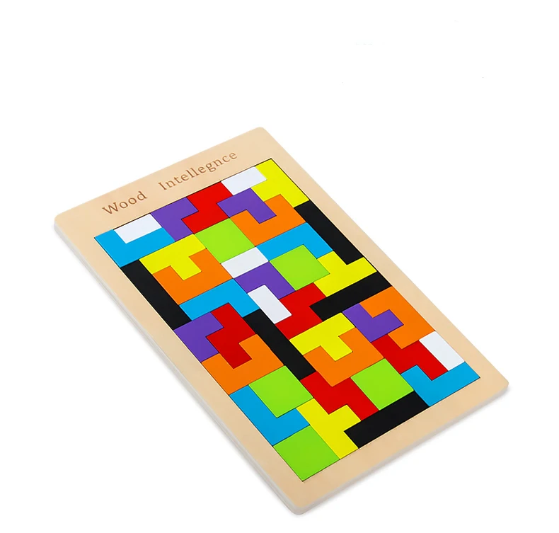 Красочные деревянные Tangram головоломки игрушки тетрис игра дошкольного волшебства интеллектуальная развивающая детская игрушка GYH