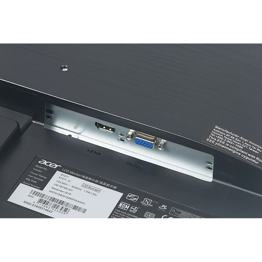 Монитор Acer 27" ET271bi черный PLS LED 16:9 HDMI Mat 1000000:1 300cd