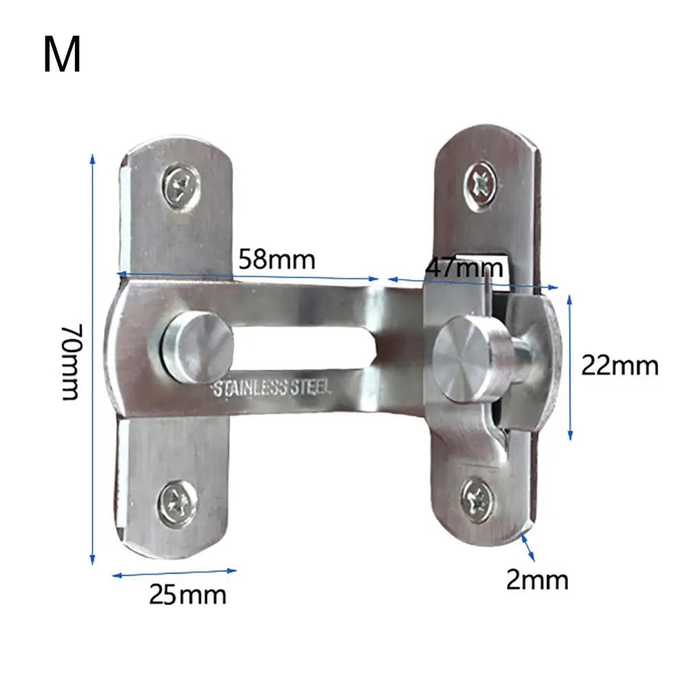 Stainless Steel 90 Degree Door Buckle Door Hasp Latches Sliding Chain Lock Anti-theft Window Lock Hardware door latch sliding door latch door lock latch