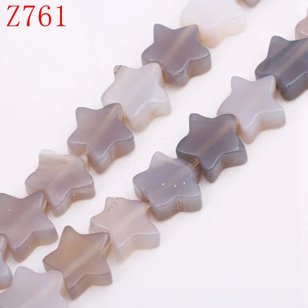 Grey agate Yumten пентаграмма Бирюзовый бисер нерегулярный натуральный камень бисер вышитый бисером ювелирные изделия аксессуары драгоценный камень ожерелье для женщин натуральные камни бисер для бисероплетения - Цвет: Grey agate