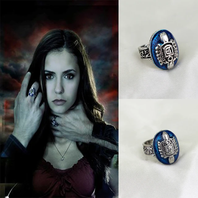 Buy 4 pcs Vampire Diaries Jewelry Daywalking Katherine Sapphire Elena  Gilbert Opening Vervain Locket Bonnie Necklace Vampire Family Ring Klaus  Mikaelson's Ring for Fans Online at desertcartINDIA