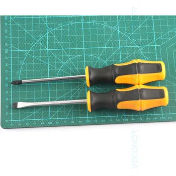 

2PCS Precision Screwdriver Set of Hand Tools Magnetic Head Slotted & Phillips Head 1.2X6.5X100 & PH2X100 Plastic &Rubber Handle