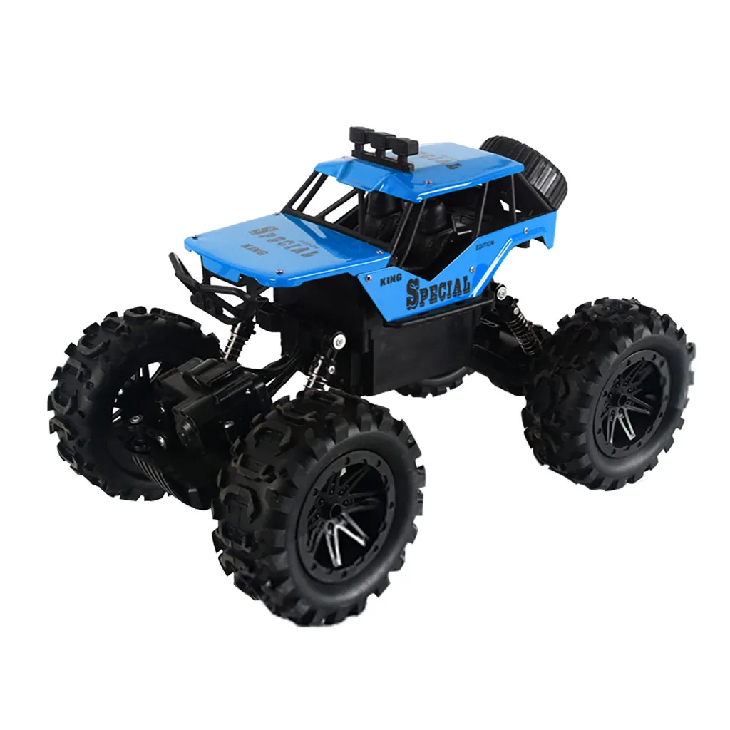 Синий Детские игрушки 1/16 2,4 GHz сплав корпус Рок Гусеничный 4WD внедорожный пульт дистанционного управления альпинистский автомобиль RC багги большой ножной автомобиль игрушка - Цвет: Синий