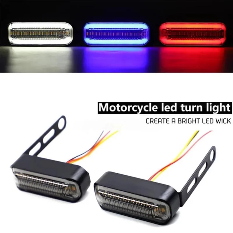 

Universal for Motorcycle Lighting LED DRL Flowing Turn Signal Light Stop Signals Water Flasher 2 In 1 Blinker Tail Brake Lamp