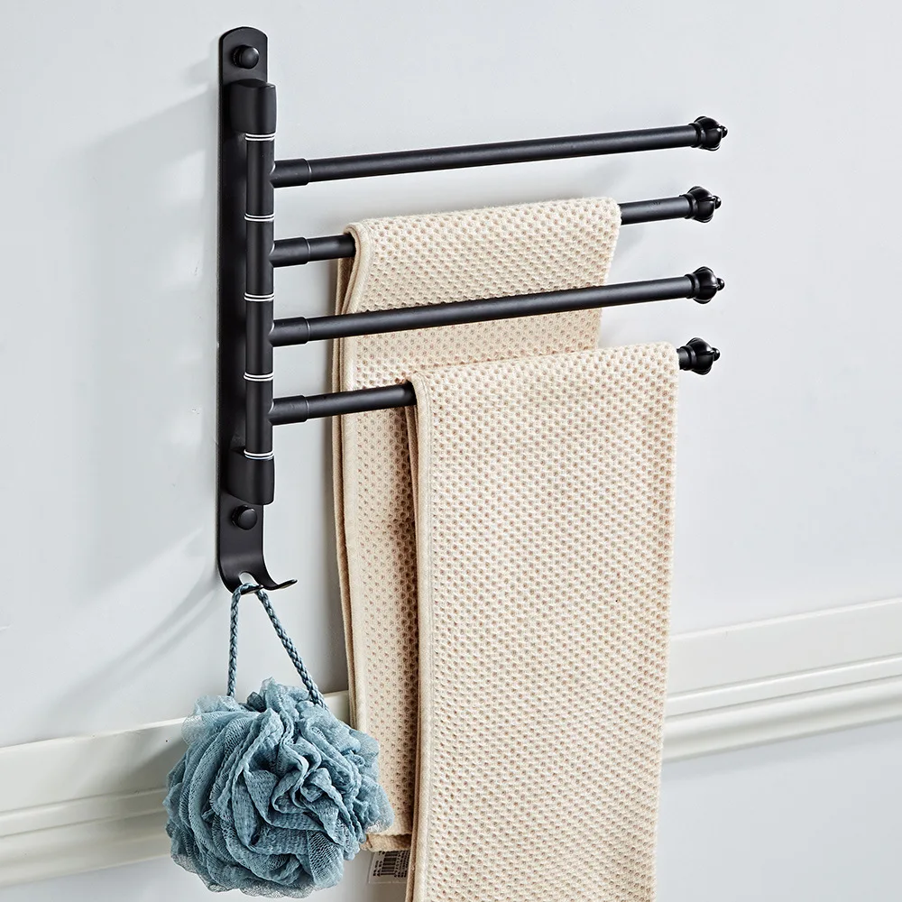

Chrome Stainless Steel Towel Bars Rotating Towel Racks Kitchen Wall-mounted Towel Holder Bathroom Accessories Free Shipping
