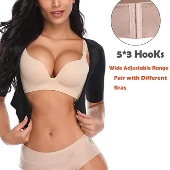 

Puimentiua Upper Arm Shaper Slimmer Compression Sleeves Corrector Tops Women Shoulder Shapewear Back Support