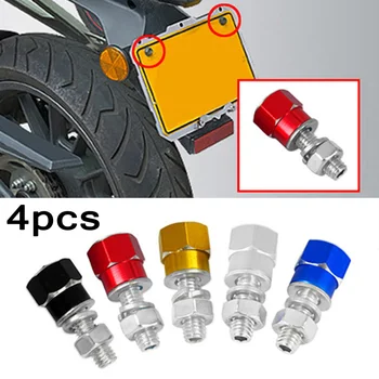 

Universal 4pcs Hex Head Aluminum Alloy Motorcycle Fender Washer License Plate Bolts Frame Tag Bolts Screws Car Styling