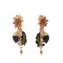 CSxjd эмалированные ювелирные изделия Raspberry сосновый Конус цветок кисточкой серьги