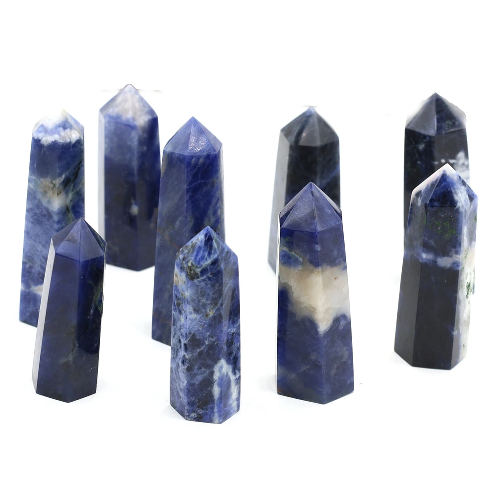 Ornaments Natural Stone Sodalite Cabochon Bead Blue Gemstone Healing Pendant 