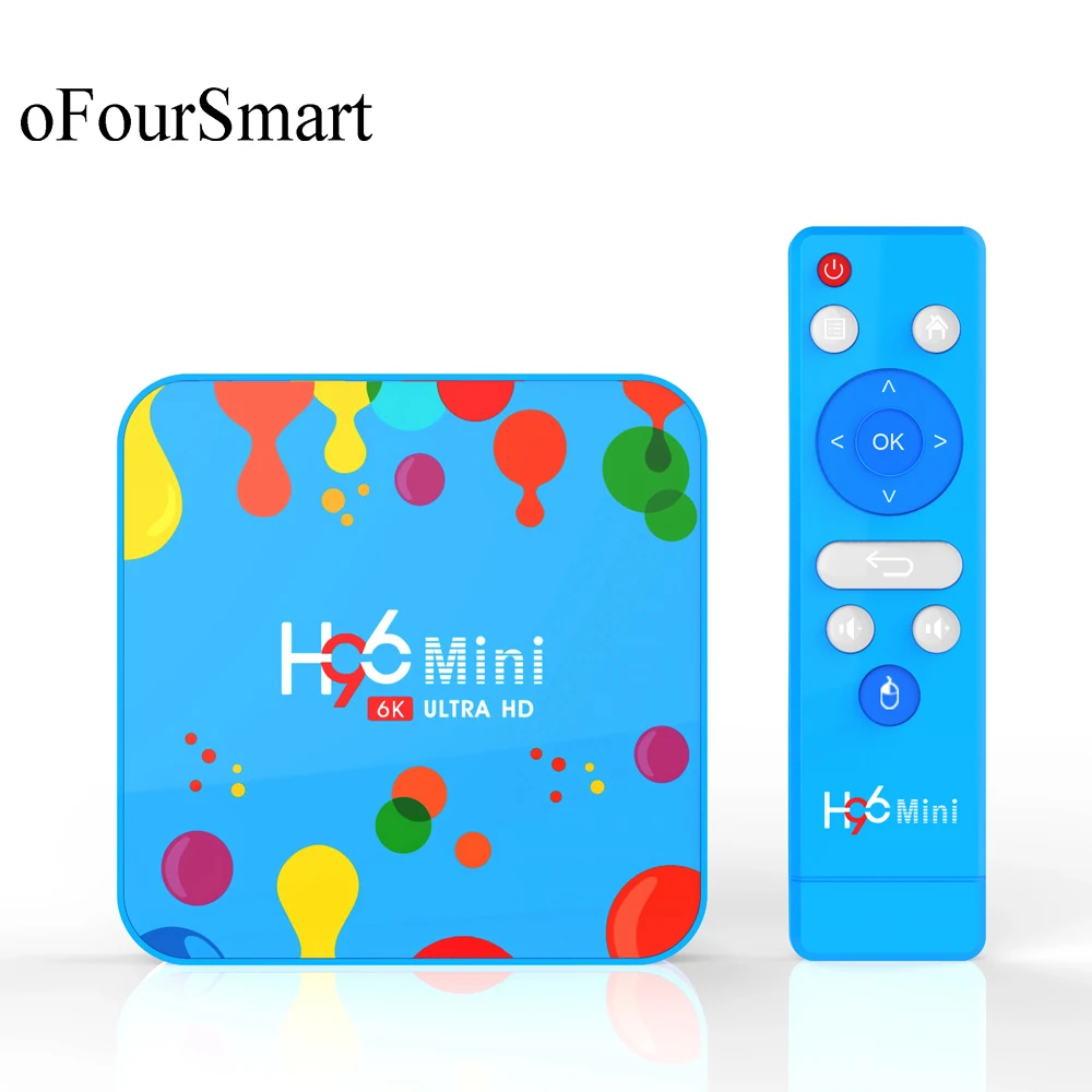 

NEW oFourSmart Android 9.0 TV Box H96 mini Allwinner H6 Quad Core 6K H.265 Wifi HD Google Player Youtube Set top box 4GB32GB