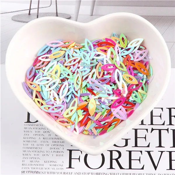 100Pcs/Pack 3*9MM Hollow Horse Eyes Sequins PVC Paillettes DIY Wedding Sewing Sequin Craft Garment Lentejuelas Accessories AB Mixed