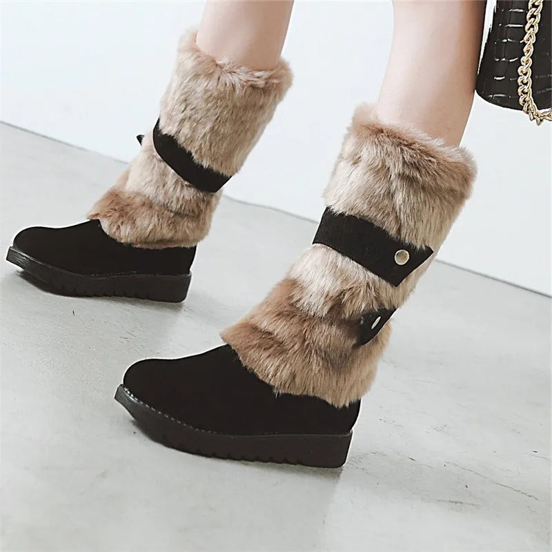 SWYIVY/женская зимняя обувь из нубука модные зимние ботинки г. Теплая обувь из телячьей кожи женские ботинки женские короткие однотонные плюшевые ботинки