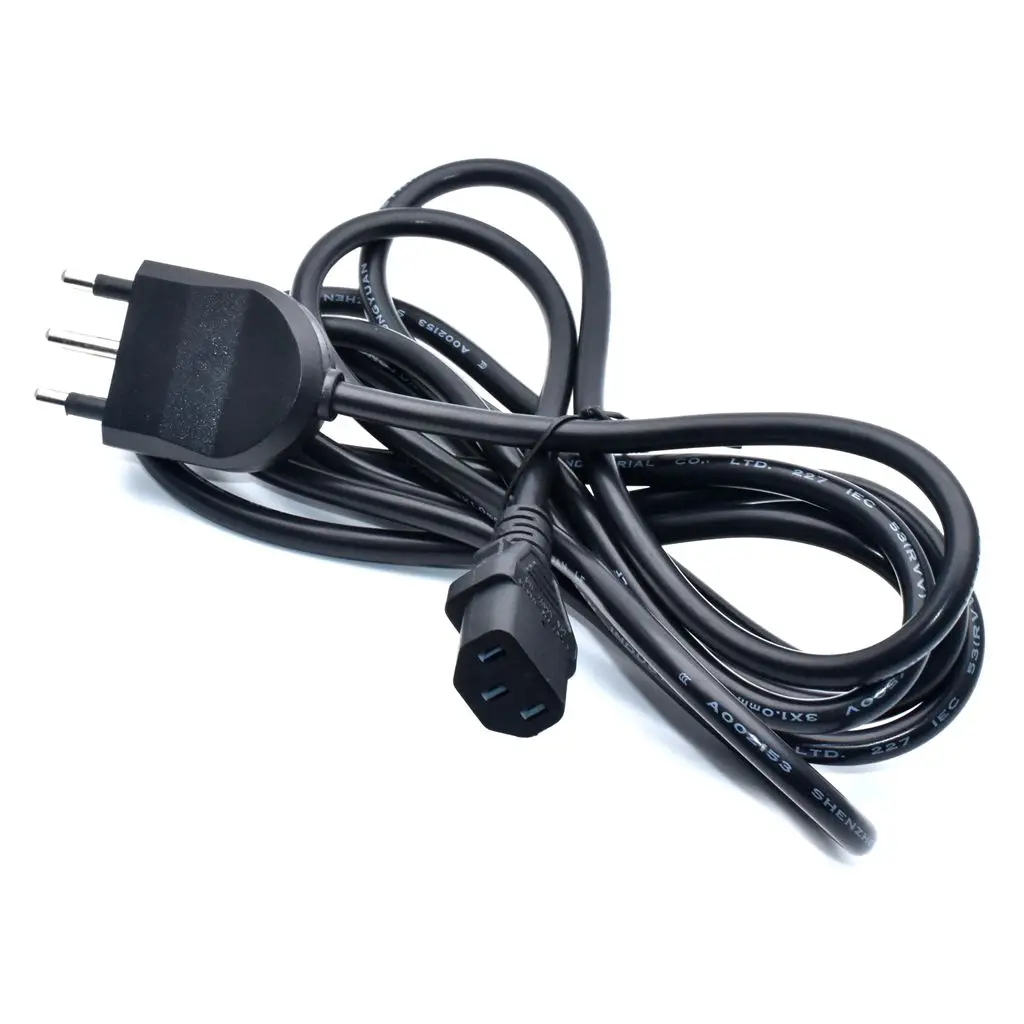 1 шт. Ltaly Plug Кабель питания итальянский IEC C13 шнур питания 1,8 м 10 А для настольного ПК компьютер AC адаптеры