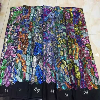 

2020 Latest French Net Laces Fabrics High Quality Sequins Tulle African Laces Fabric Wedding African French Sequins Tulle Lace