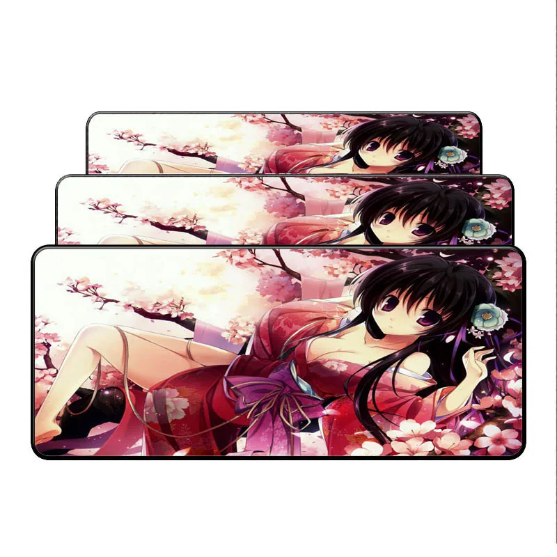  Anime Girl Large Gaming Mouse Pad Gamer Locking Edge Keyboard Mouse Mat Gaming Grande Mousepad for 