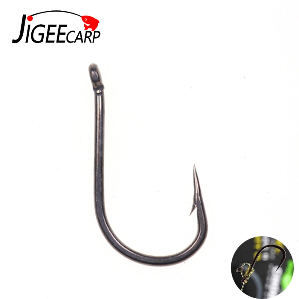 JIGEECARP 50pcs High Carbon Steel Carp Fishing Hooks Size 2 8 Barbed Rig Hooks For Chod Rig