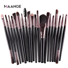 Maange 3/20 pçs conjunto de escova de maquiagem pro sombra mistura fundação pó sobrancelha escova dupla cabeça escova beleza compõem kits
