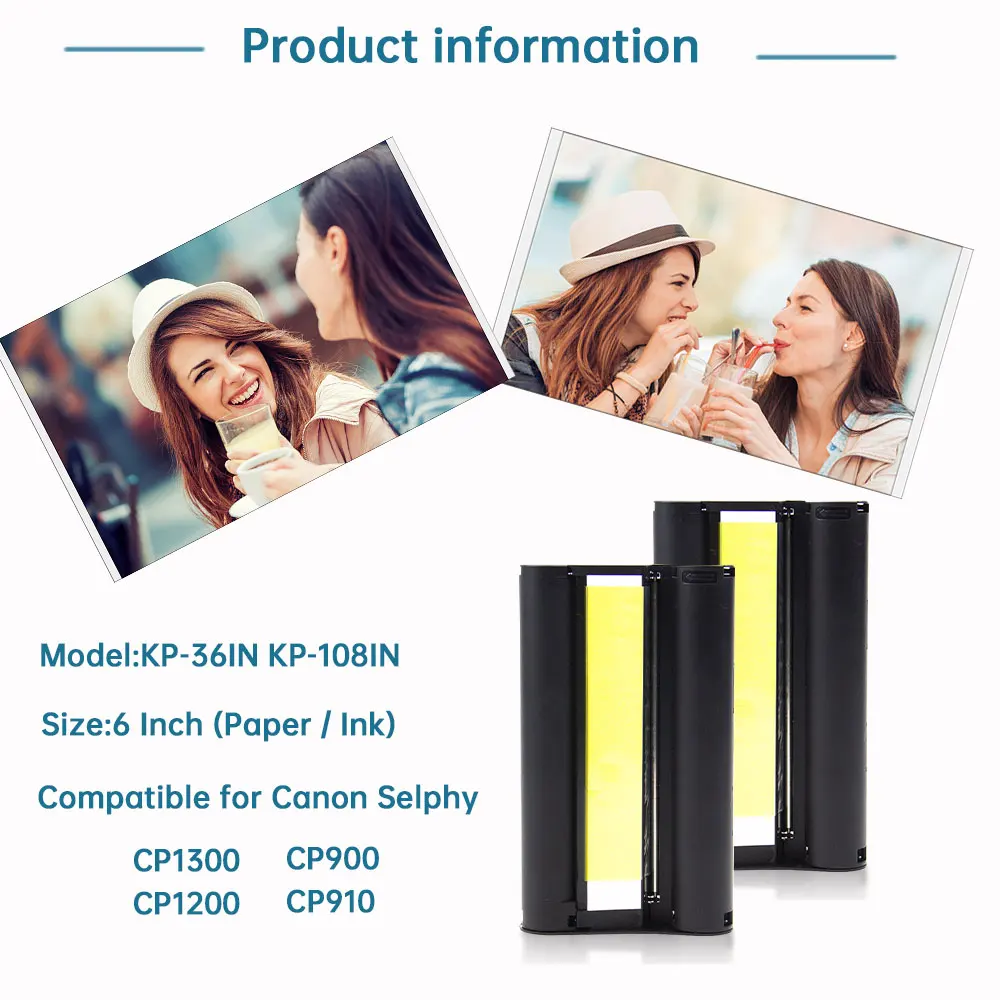 Absonic 2 шт. для Canon Selphy CP1300 чернильные картриджи CP910 CP1200 CP900 фото принтеры KP 108IN KP108