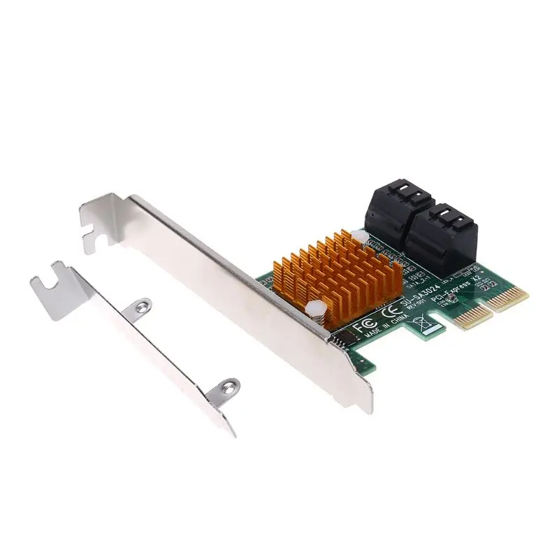 Прямая поставка PCI-E PCI Express 1x до 4-Порты и разъёмы Sata 3,0 III 6G конвертер контроллера карты адаптер теплоотвод