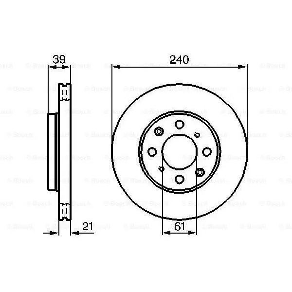Диск тормозной передний Honda Logo GA3 1.3 99-02 BOSCH 098647903