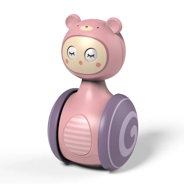 0-3Years Infant Tumbler Sliding Bell Rattle Baby Toys Cartoon Roly-poly Learning Education Toys for Kids Tumbler Mobile Bell Toy 5